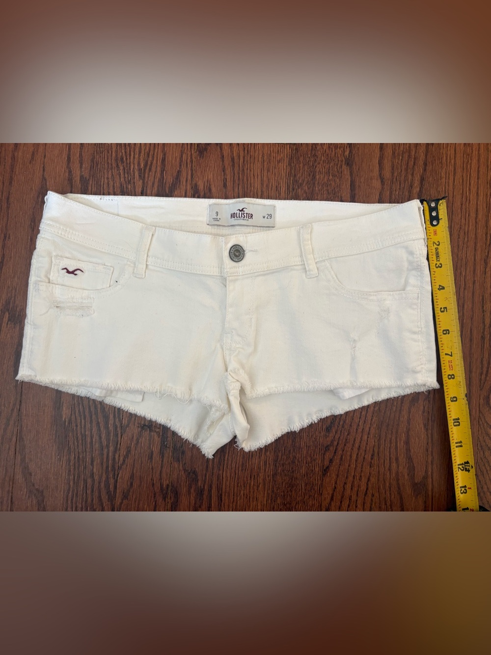 Holster Y2K Style Shorts Size 9 Low Rise Cut Off White Denim Preowned